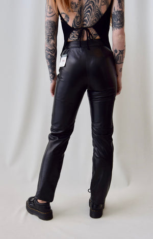 Sexy Black Leather Pants