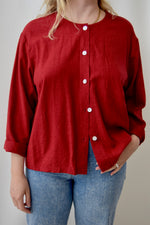 Cranberry Linen Top