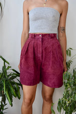 "Forenza" Wine Suede Trouser Shorts