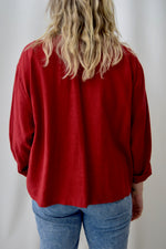 Cranberry Linen Top