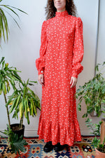 Botanical Flocked Maxi Dress