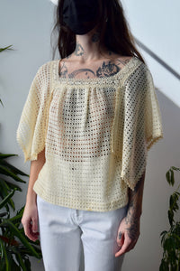 Cream Crochet Kerchief Blouse