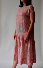 Vintage 1920's/1930's Cotton Cherry Novelty Print Dress