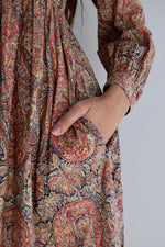 Vintage "Jaeger" Paisley Quilted Dress