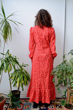 Botanical Flocked Maxi Dress