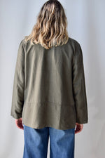 Olive Silk & Linen Jacket Top