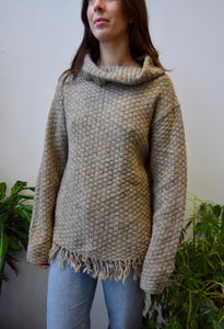 Fringe Hem Blanket Sweater