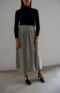 Heather Grey Lambswool Knit Skirt