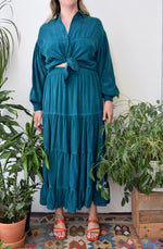 Teal Rayon Balloon Sleeve Set