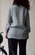 Stone Linen Wrap Top