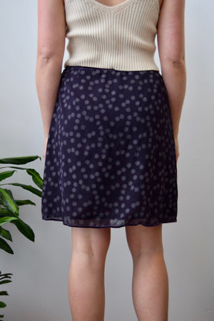 Eggplant Floral Mini Skirt