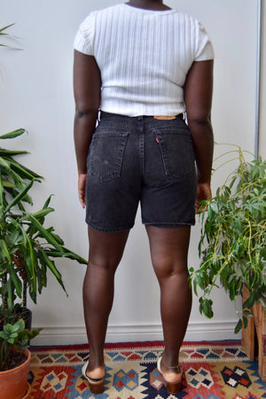 550 Black Jean Shorts