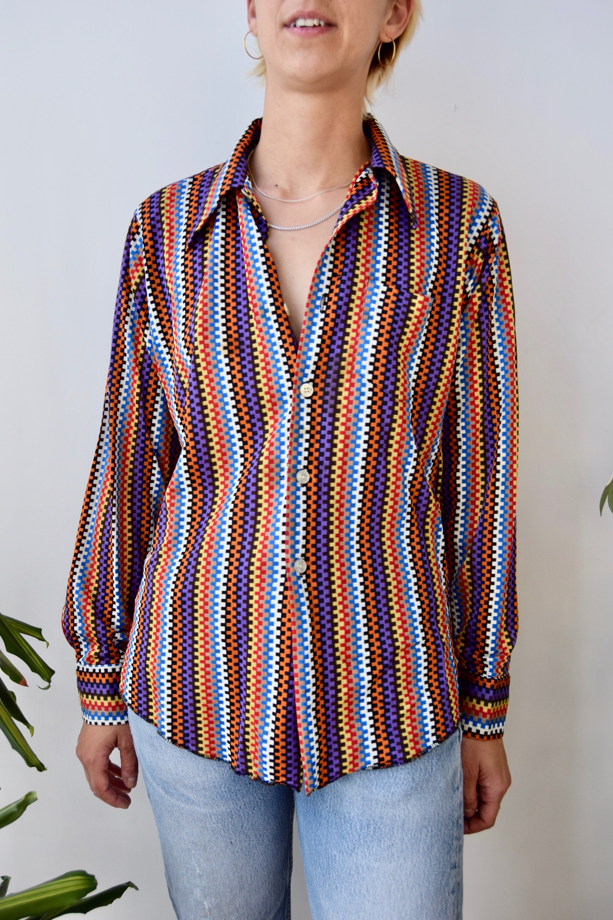 Seventies Woven Button Up