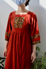 Rusted Velvet Bib Dress