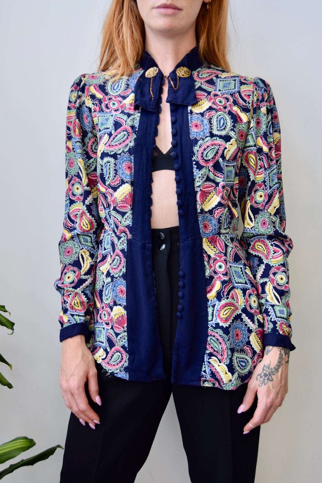 Paisley Cold Rayon Forties Blouse