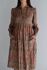 Vintage "Jaeger" Paisley Quilted Dress