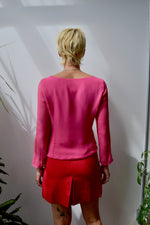 Fuchsia Beaded Silk Blouse