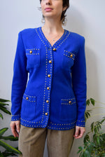 Eighties Cobalt Knit Blazer