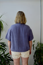 Periwinkle Linen Crop Top