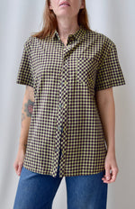 Balmain Plaid Short Sleeve Button Up