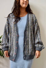 Textured Blues Grandpa Cardigan