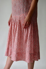 Vintage 1920's/1930's Cotton Cherry Novelty Print Dress