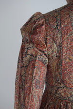 Vintage "Jaeger" Paisley Quilted Dress