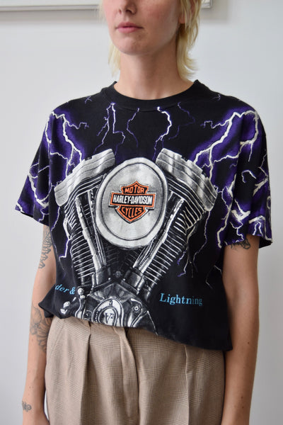 Thunder & Lightning Harley Tee – Community Thrift and Vintage