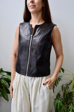 Vintage Leather Vest Top