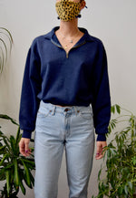 Scissor Happy Quarter Zip Cropped Sweatshirt