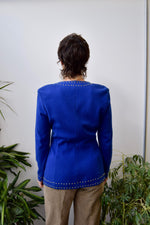 Eighties Cobalt Knit Blazer