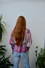 Seventies Floral Peplum Blouse