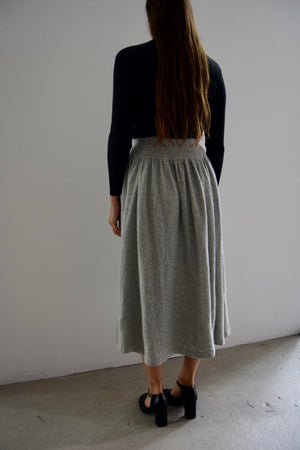 Heather Grey Lambswool Knit Skirt