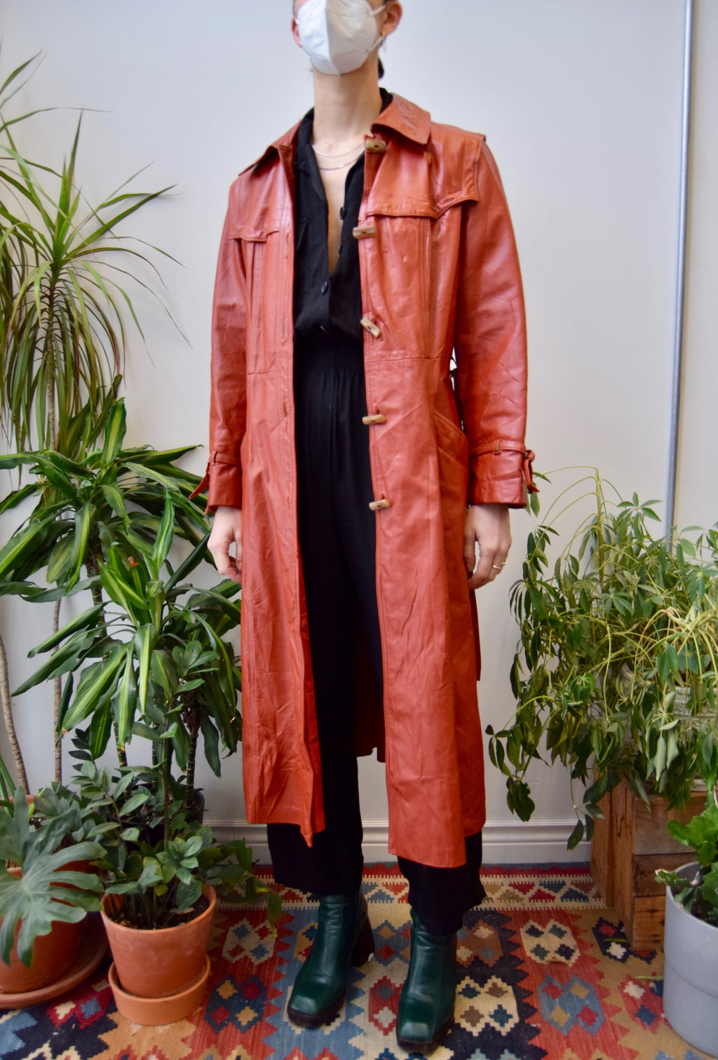 Rust Leather Trench