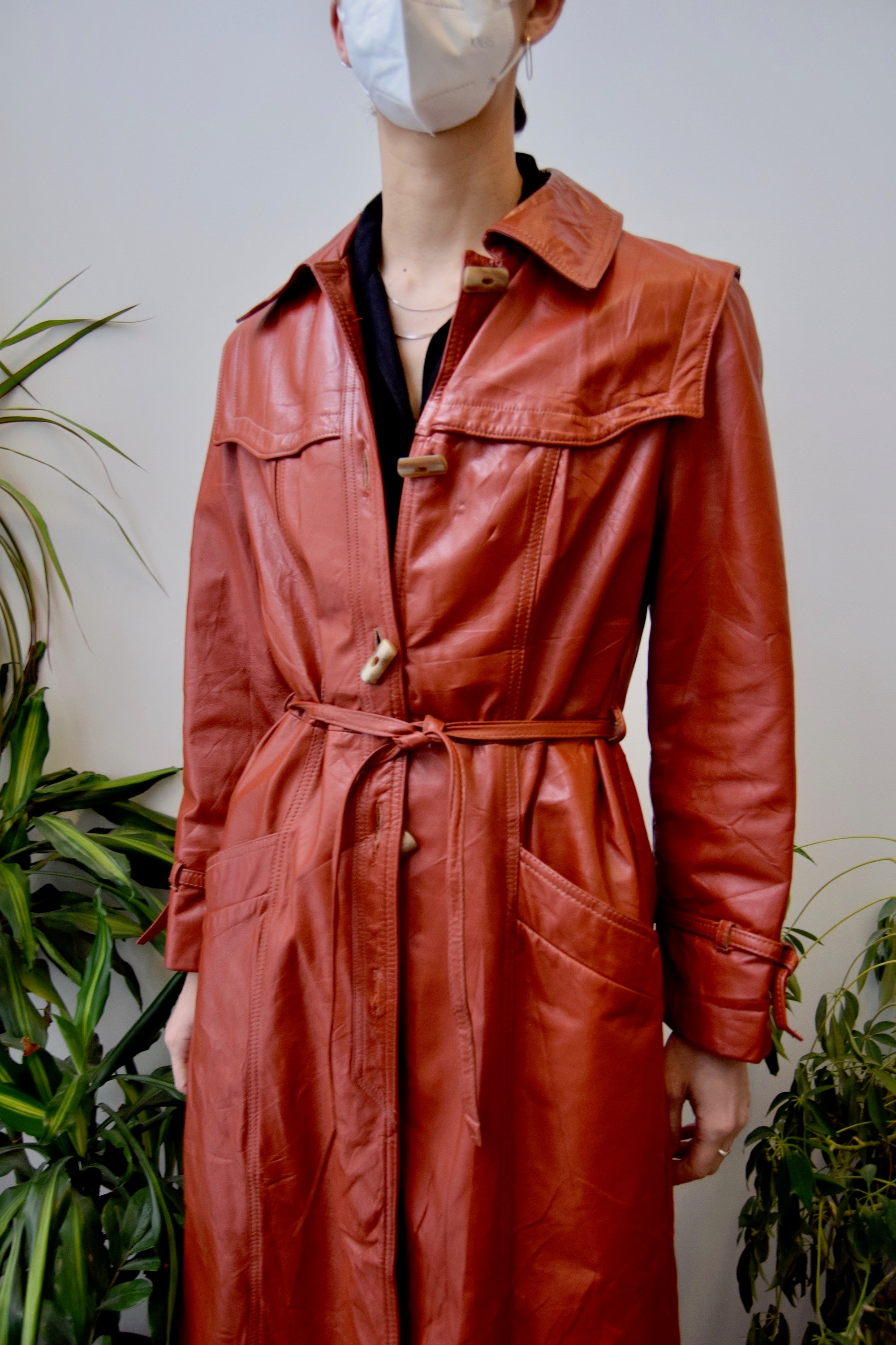 Rust Leather Trench