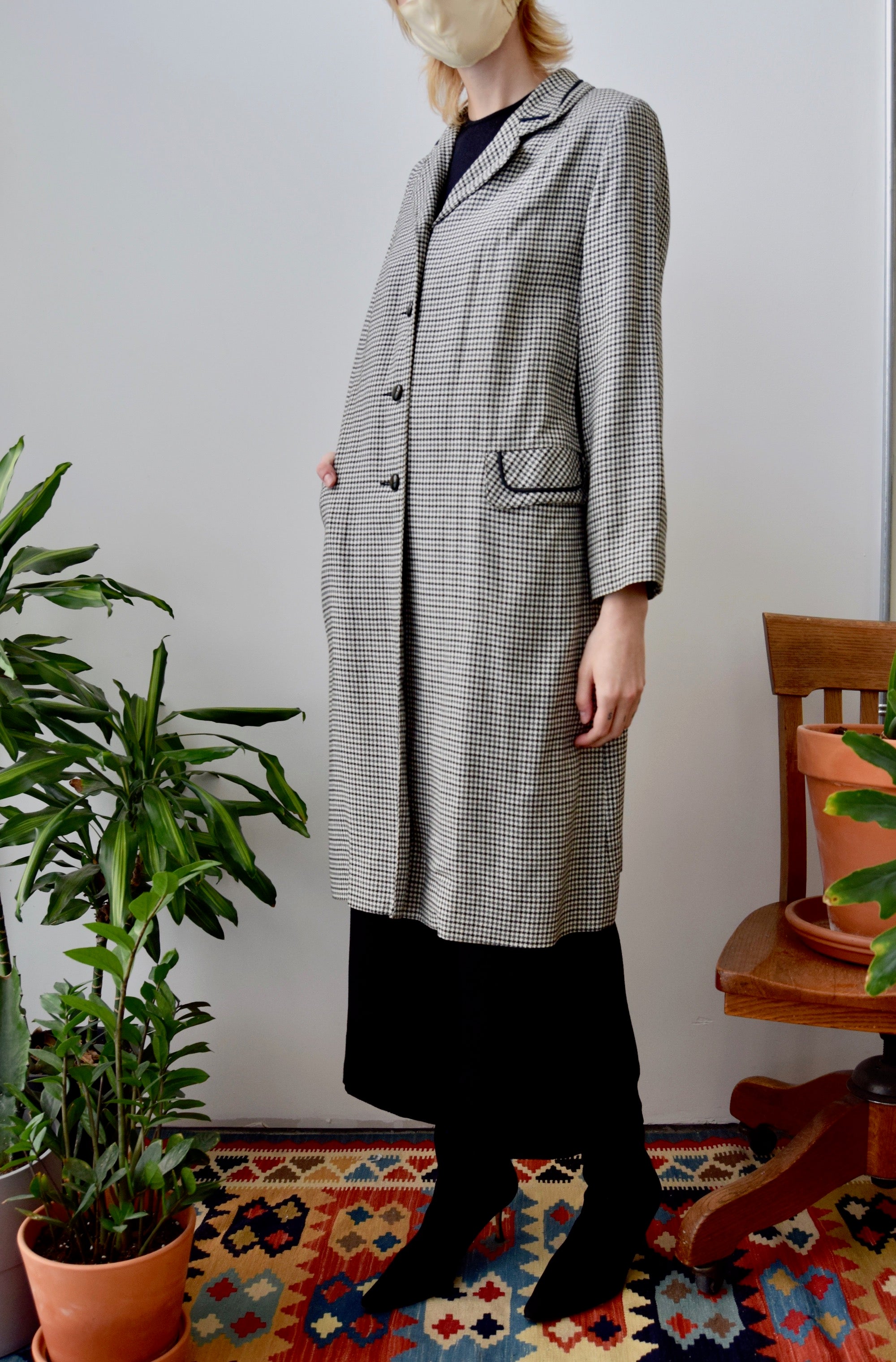 Vintage Houndstooth Trench Coat