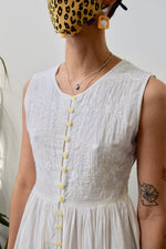 White Gauzy Cotton Summer Dress