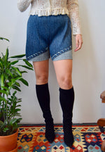 Pleats Please Faux Denim Shorts