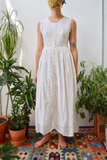 White Gauzy Cotton Summer Dress