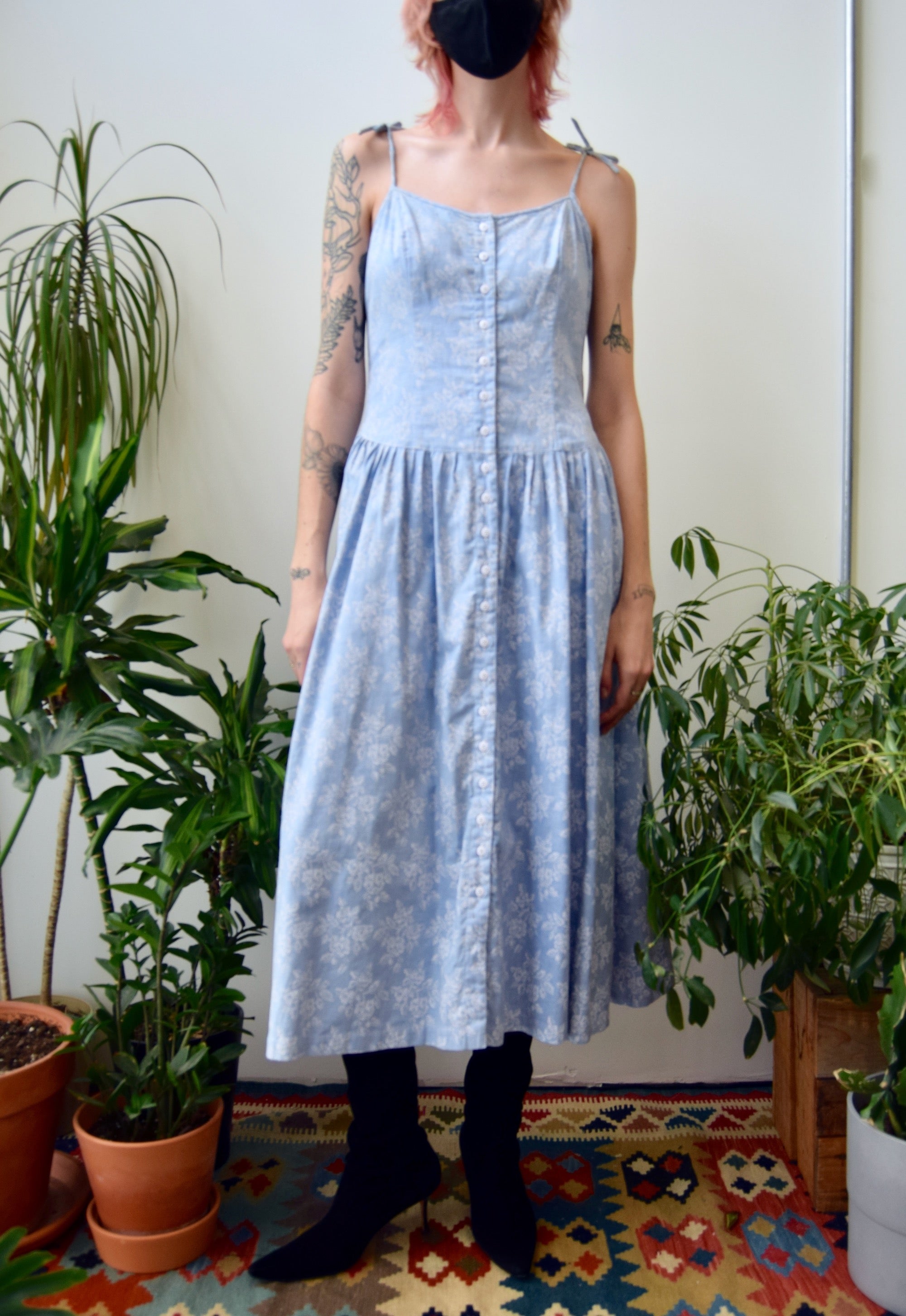 Sky Blue Cotton Dress