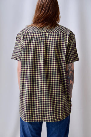 Balmain Plaid Short Sleeve Button Up