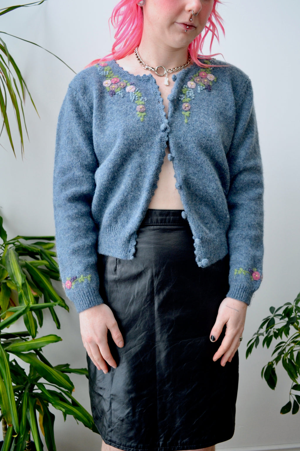 Embroidered Wool Cardi