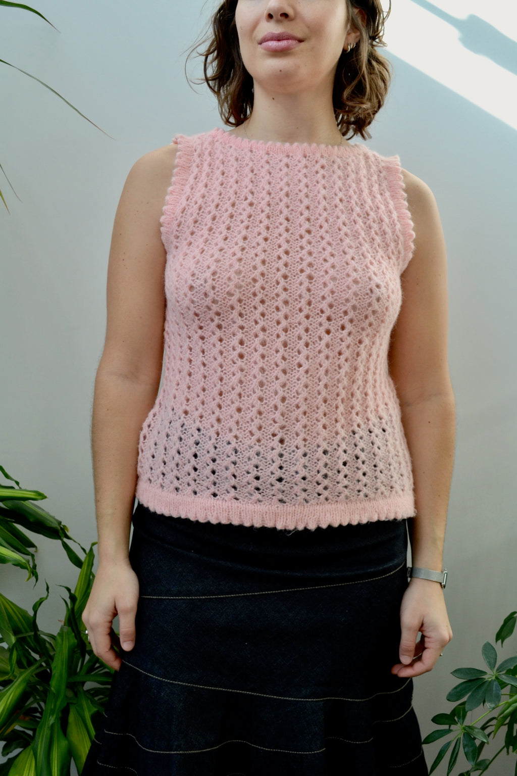 Peach Pink Crochet Top