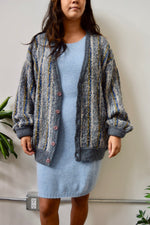 Textured Blues Grandpa Cardigan