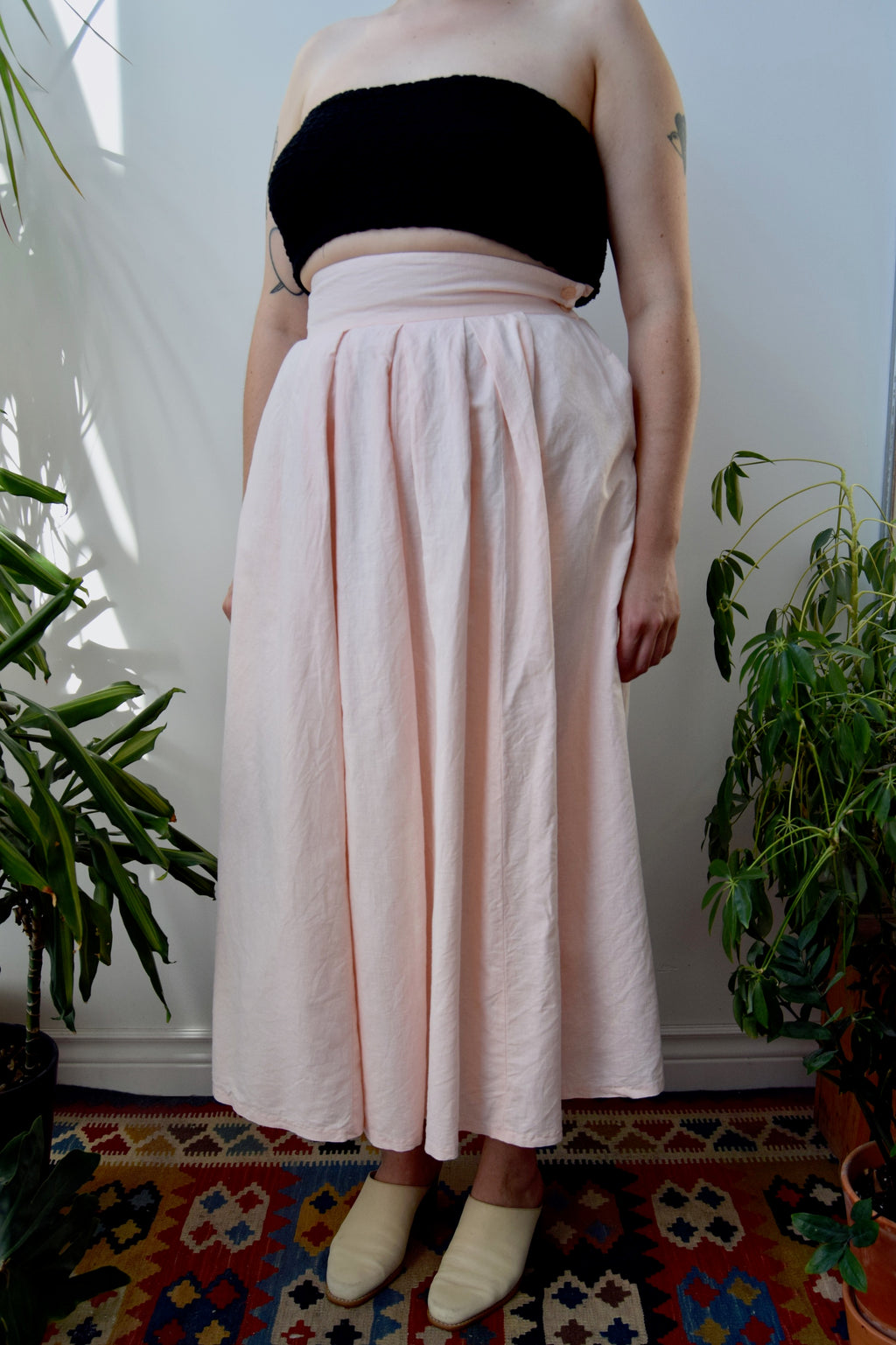 Blush Linen Skirt