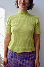 Chartreuse Silk Mockneck