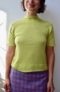 Chartreuse Silk Mockneck