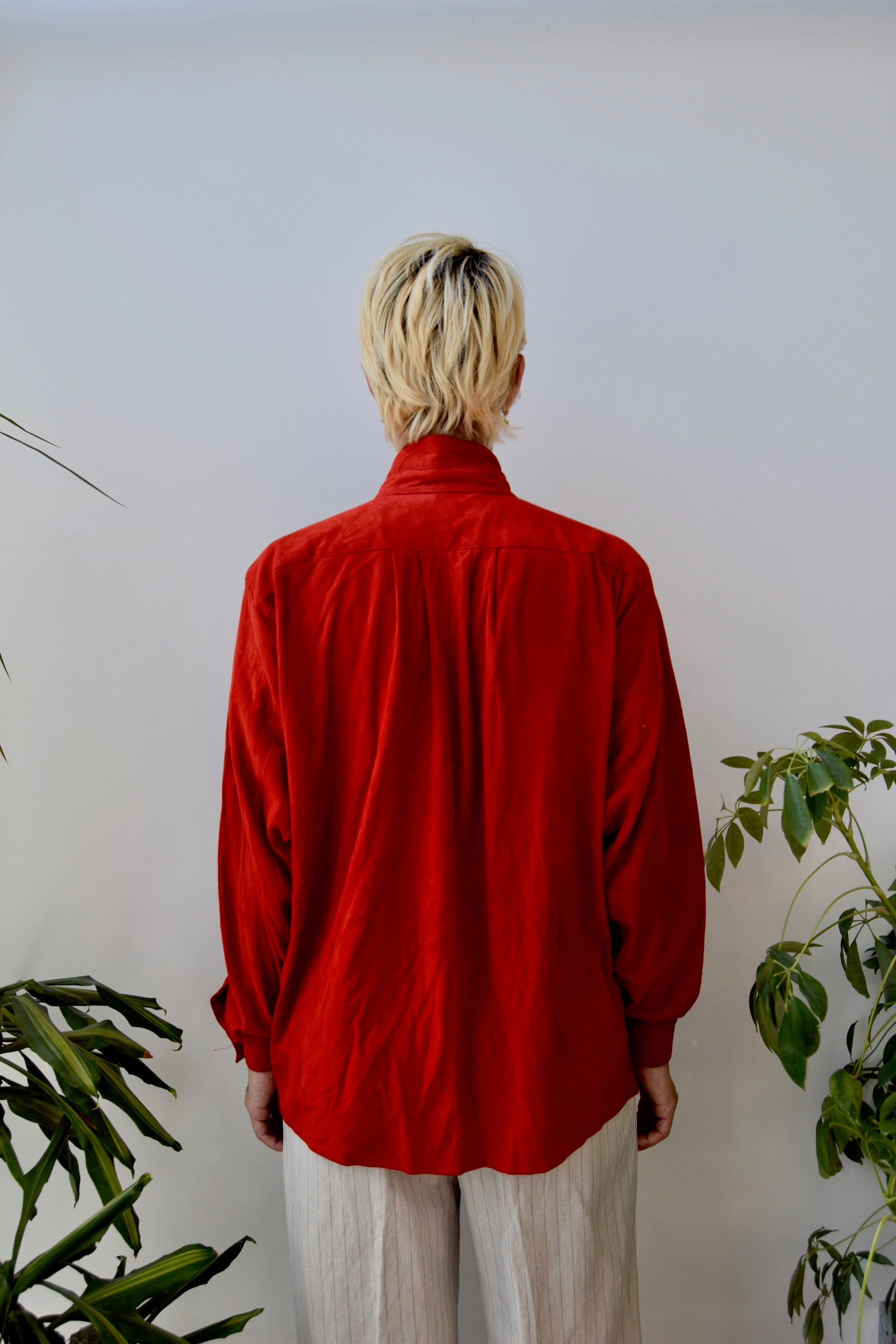 Super Red Suede Button Up – Community Thrift and Vintage