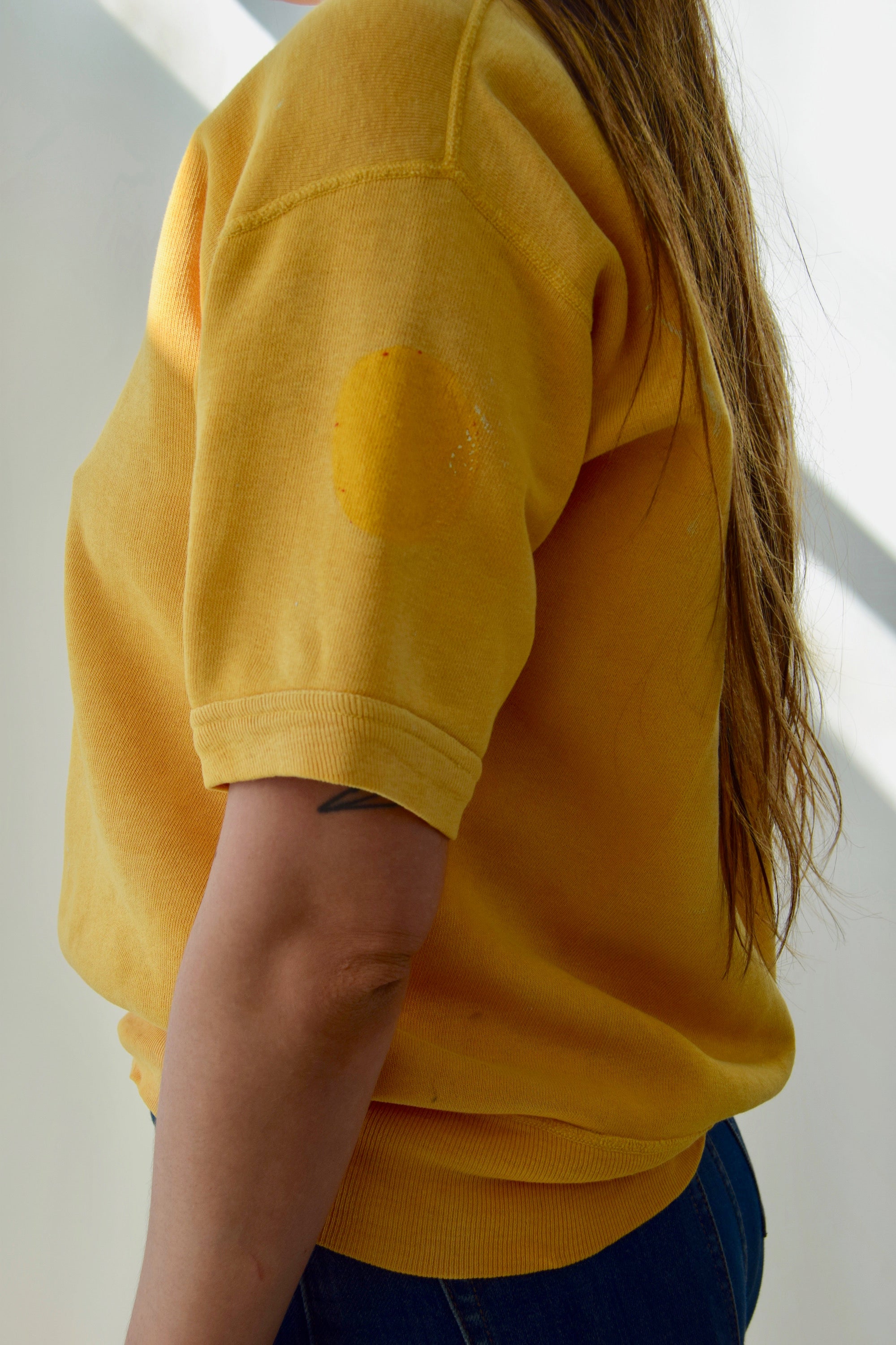 Vintage "Southern" Sunny Yellow Short Sleeve Sweatshirt
