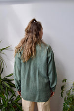 Evergreen Linen Button Up